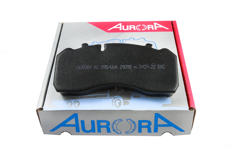 Комплект дисковых тормозных колодок AURORA AU095 для дискового тормоза BPW - Knorr SB6/SN6 (WVA 29095) (фото 1)