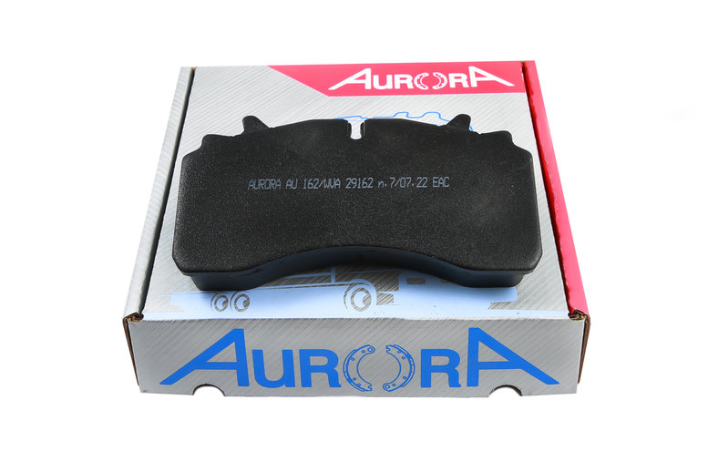 Комплект дисковых тормозных колодок AURORA AU162 для дискового тормоза SAF SKRB, Schmitz - Wabco PAN-22 (WVA 29162) (фото 1)