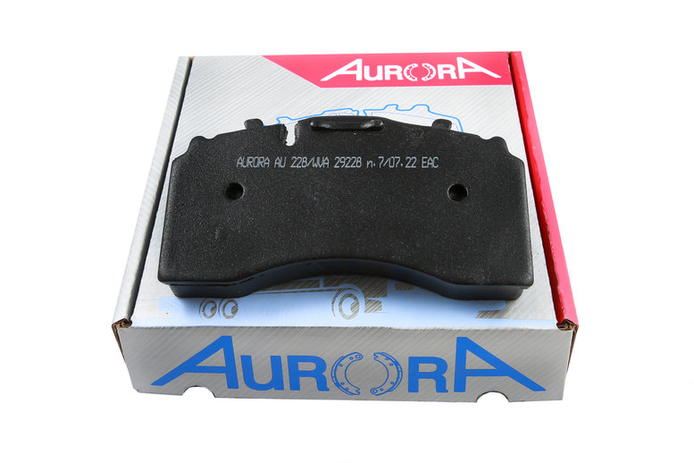 Комплект дисковых тормозных колодок AURORA AU228 для дискового тормоза BPW TSB 4309/4312 (WVA 29228) (фото 1)